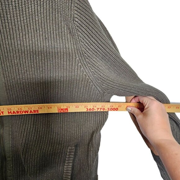 Duluth Trading Co. Mens Ribbed Zip-Up Cardigan Sweater W/ Elbow Patches XL Brown - Picture 11 of 12